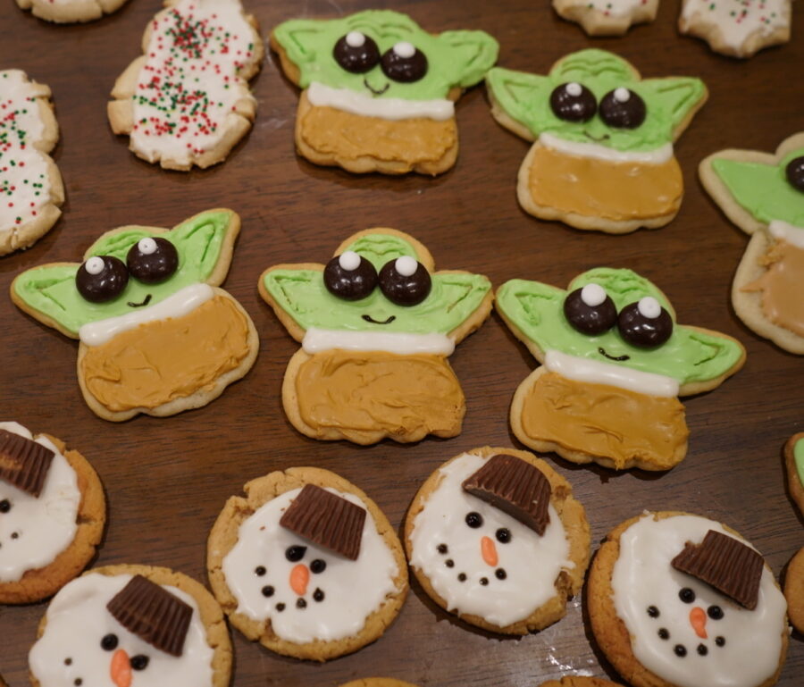 Easy Baby Yoda Cookies with Angel Cookie Cutter